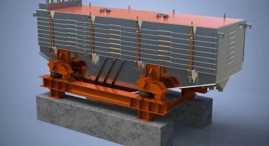 Multi-deck screening machine MHR - Stainless steel version - 3D animation - General view