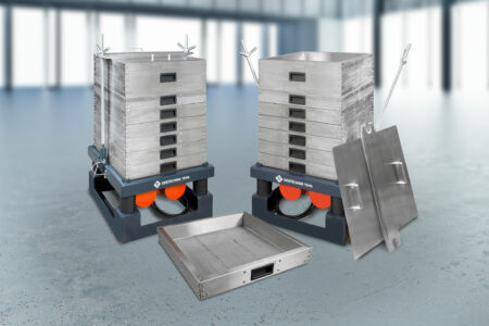Large test sieve shaker GAS 500 - machine closed, machine without lid and sieve frame