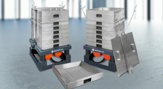 Large test sieve shaker GAS 500 - machine closed, machine without lid and sieve frame