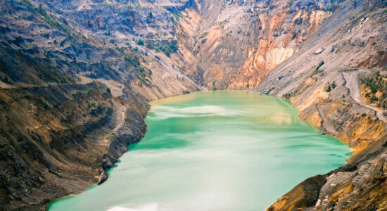 Tailings lake of a copper mine
